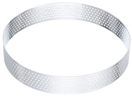 QUARKZMAN Anneaux à Tarte en Acier Inoxydable 4,7 Cercle de Cuisson Perforé en Métal pour Dessert Mousse Gâteau Rond Anneau Antiadhésif pour Outil de Fabrication de Nourriture au Fromage