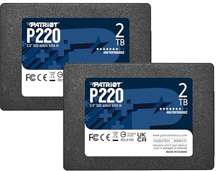 Patriot Memory P220 2TB SSD interno 2 Pack - SATA 3 2,5 - Unità a stato solido - P220S2TB252B