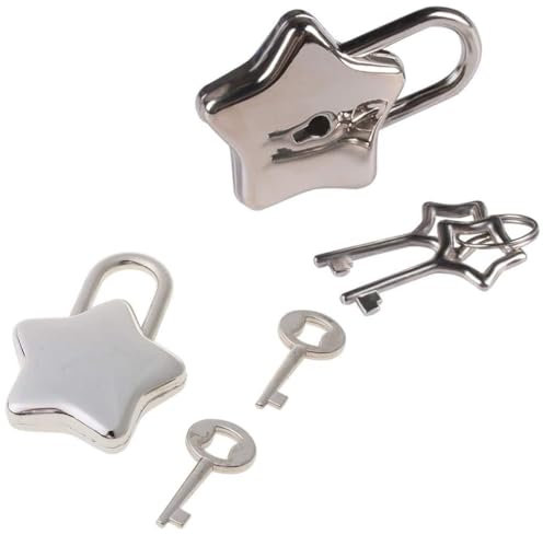 Cadenas en forme d'étoile avec petit cadenas à clé vintage pour serrure à souhaits Cadenas portable pour Annivers