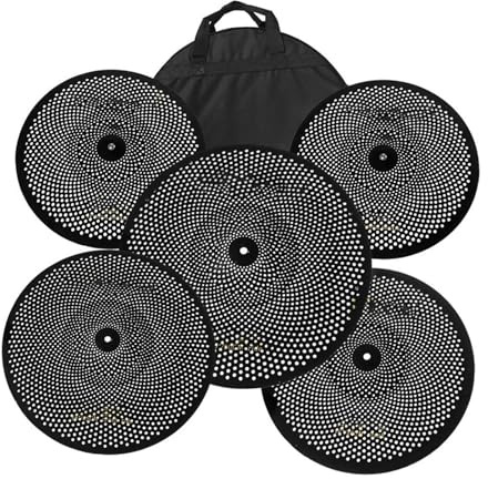 Platillo Juego De Platillos Silenciosos Sombreros Altos De 14Crash De 16Crash De 18Crash De 20Platillo De Bajo Volumen Para Práctica De Batería De Paseo Más Una Bolsa Para Platillos(A)