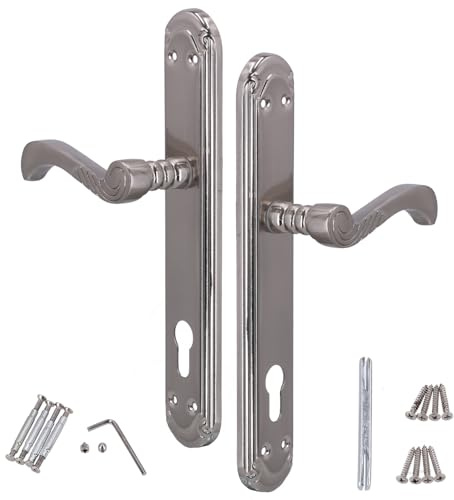 KOTARBAU® Türklinke Türgriff Türgriffe 90 mm PZ Türklinken Türbeschlag mit Rosette Silber Dekoriert Retro Drückergarnitur Türgriffe Innentüren Türbeschläge Türdrückergarnitur