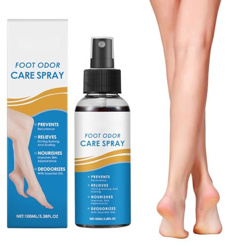 Spray para pies de atleta, eliminador de olores natural de sensación calmante | Spray extra fuerte para zapatos de 3.38 onzas líquidas | Limpiador diario extra fuerte para la mayoría de pies de atleta