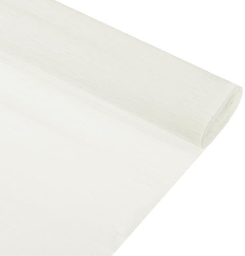 QUARKZMAN kräppapper beige 50 cm x 2,3 m, pappersblommor kräppband crêpe papper, blomsterkräpp för hantverk fest skolpapper veckat papper förpackning blommor DIY, 2 rullar