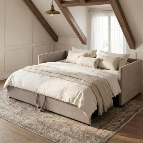 Lietre Schlafsofa Ausziehbares 90/180 x 200 cm, Polsterbett mit Schlaffunktion, Klappsofa Tagesbett mit Lattenrost, Jugendbett Couch Bett 2 Sitzer, Samt, Ohne Matratze (Grau)