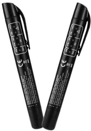 PENIKOKO 2 piezas Lápiz Comprobador Líquido Frenos con Sensor de Alta Precisión y Pantalla Visual Medidor Portátil para de Aceite de Frenos Herramienta Rápida y Ligera para Coche y Taller