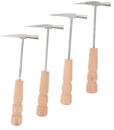 STAHAD 4 Stück Teiliges Kalimba Einstimmhammer mit Holzgriff Metall Tuner Hammer für Daumenklavier Präzises Klangjustierwerkzeug für Kalimba und Percussion Instrumentenzubehör