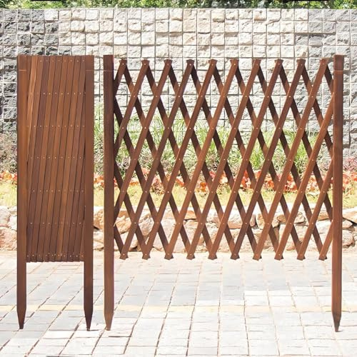 Clôture Rétractable D'extérieur, Clôture De Jardin Extensible En Bois, Panneaux De Treillis Décoratifs Treillis Réglable For Plantes, Support De Cadre D'escalade(210x240cm)