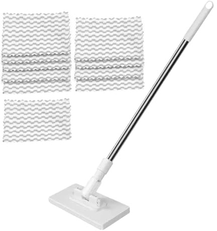 Trapeador de piso, lavable y reutilizable para madera dura, herramienta de limpieza con función de eliminación de partículas, limpiador para apartamento, dormitorio, garaje, pared y ducha, 39.37