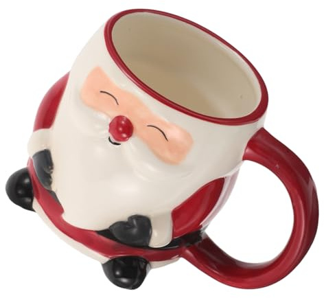 FUNNETOYU Taza de Cerámica para Desayuno y Café Resistente Altas Temperaturas Microondas y Lavavajillas Taza Navideña con Diseño de Papá Noel para Mujeres y Adultos para Café Té y Caliente
