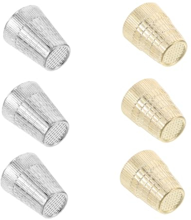 Angoily 6pezzi Ditale da Cucito in Metallo per Protezione delle Dita Accessori per Cucito Ricamo e Lavori Fai da Te Design Vintage per Comfort e Sicurezza