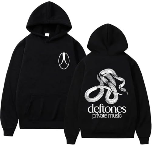 JYKJUEDZ Sudadera con Capucha de la Banda de Rock Deftones con Estampado de Serpiente y música privada para Hombre y Mujer Informal de algodón Polar Estilo Vintage de Gran tamaño.