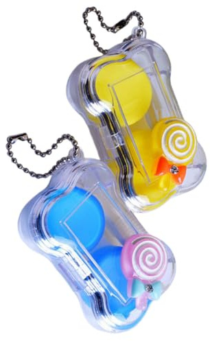 TOYANDONA 2 Satz Kontaktlinsenbehälter aus Kunststoff Klein und Leicht Leicht zu Öffnen Aufbewahrung für Kontaktlinsen zu Hause und Freien Zufällige Farbe