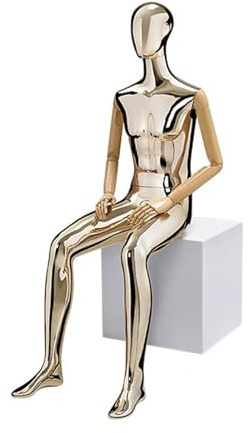 GUHPZA 63 Zoll Hohe Schaufensterpuppe Für Bekleidungsgeschäfte, Flexible Schaufensterpuppe Mit Drehbaren Armen Und Kopf Aus Massivholz.,Gold