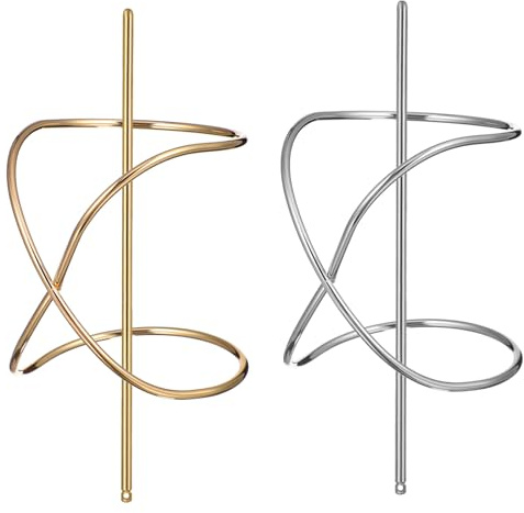 JOINPAYA 2pcs Metal Hair Clips Hairpin Elegant Silver Hair Accessories for Women Vintage Bun Holders