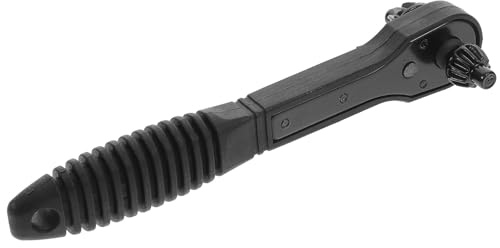 PRETYZOOM Multi-Purpose Ratchet Wrench for Drill Chuck, Black Metal 2-in-1 Chuck Key Spanner Ergonomic Handle Suitable for Workshop Maintenance