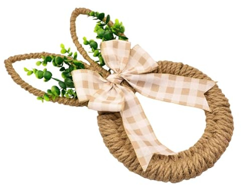 Corona Decorativa de Pascua para Exteriores De Bienvenida Con Forma De | Corona De Puerta De Pascua Casa Exterior Interior Ventana Pared Salón Dormitorio Primavera Boda Festividad Festival