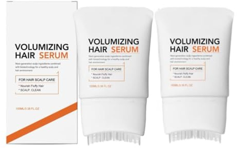 Sérum para el Crecimiento del Cabello con Cabezal de Cepillo Masajeador, Esencia Voluminizadora para el Cabello, Cuidado Suave del Cuero Cabelludo para Cabellos Debilitados, Revitalizante y Espesante