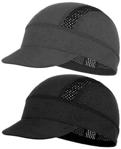 XFSRG 2 Pièces Casquette de Cyclisme avec Visière Vélo Souscasque sous Casque Coupe Ajustée Légère Été Casquette de Cyclisme Respirante