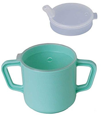 1 x Behrend Gobelet en plastique, Gobelet, Gobelet à Bec, 2 anses, couleurs assorties