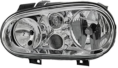 Diederichs Scheinwerfer links H1/H3/H7 mit Nebelscheinwerfer für VW Golf IV (1J1/1J5) 1997-2006 & Cabriolet (1E7) 1998-2002, Silber, Halogen, Glas, Rechtsverkehr, E-Typ-geprüft, mit Nebelscheinwerfer