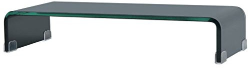 Tidyard Mobile Porta TV in Vetro Temperato Trasparente/Nero/Bianco,Alza Schermo in Vetro Temperato,Porta TV in Vetro Nero,Mobile TV in Vetro,Tavolino Porta TV in Vetro,Rialzo TV in Vetro