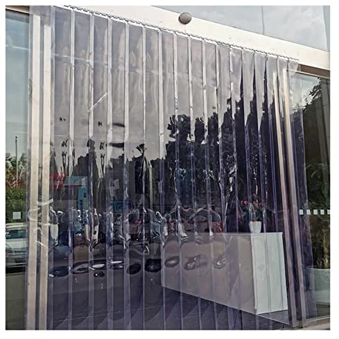 WBBML PVC Streifenvorhang, Lamellenvorhang Transparent mit Festem Clip Outdoor Vorhänge für Terrasse, Pergola, Anpassbar (Color : 1.5mm, Size : 0.9x2.3m/2.95x7.54ft)