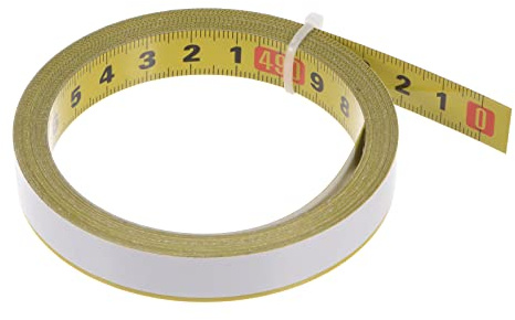 sourcing map Self Adhesive Tape Measure 500cm Metric Right to Left Read Sticky Measuring Tape Steel Workbench Ruler, Yellow