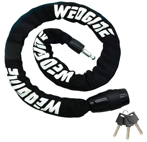 Weogine Fahrradkettenschloss, robustes Diebstahlschutz-Fahrradkettenschloss, 2,72 Ft Sicherheits-Fahrradschlösser mit 3 Schlüsseln, wasserdichte Schlosskette für Fahrrad, Roller, Motorrad, Tür, Tor
