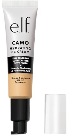 e.l.f. Hydrating Camo CC Cream, Colour Correcting Full Coverage Foundation For A Dewy Finish With SPF 30, Vegan & Cruelty-Free, Light 240W
