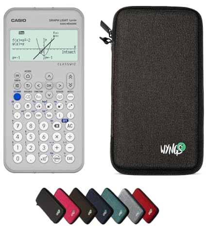 Casio Graph Light inkl. WYNGS Schutztasche Dunkelgrau - Grafikrechner - Basic Set
