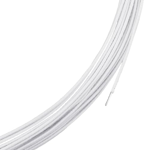 BENECREAT 20M White Floral Wires, 16 Gauge/1.2mm Cotton Covered Millinery Wire, Iron Stem Wires for Florist Crafts Making Sewing Supplies Brim Making Accessories