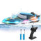OBEST Ferngesteuerte Boot Kinder 2.4GHz RC Boot mit LED-Licht,1200mAh Batterien*2, Schwimmbäder/Seen/Ozeane 2,4Ghz Rennboote Spielzeug Geschenke für Jungen Mädchen