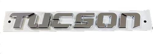 JKIOHG Auto Autocollant de Voiture pour Tucson, 3D Avant Arrière et Carrosserie Logo Emblème Insigne Badge Décoration Accessoires,B Silver