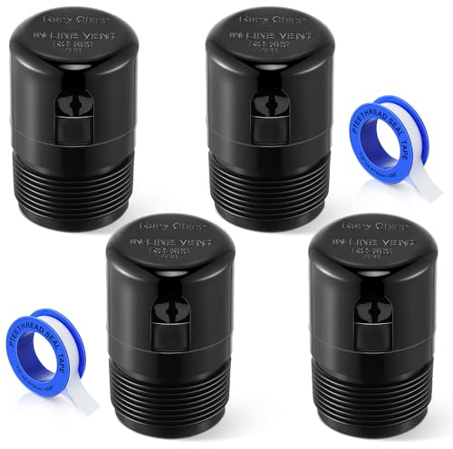 4 Pcs 1-1/2 Inch NPT ABS In Line Vent, Diaphragm RV Air Admittance Valve