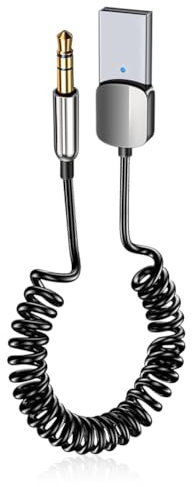AXFEE Ricevitore Bluetooth 5.0 Adattatore Jack 3.5mm AUX Adattatore Bluetooth Auto Audio Plug e Riempimento per Stereo Domestico, Altoparlante, Chiamate Vivavoce