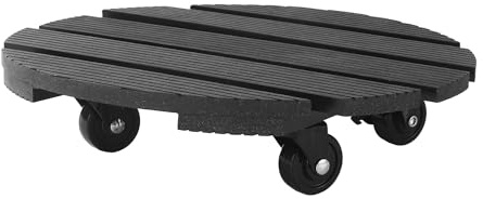 BUCOMTU Pflanzenroller 30 cm Ø aus WPC Blumenkübel-Roller mit 360° Gummirollen, Pflanzenroller Outdoor Wetterfest,2 Bremsen, UV- & Wetterbeständig, Tragkraft bis 120 kg