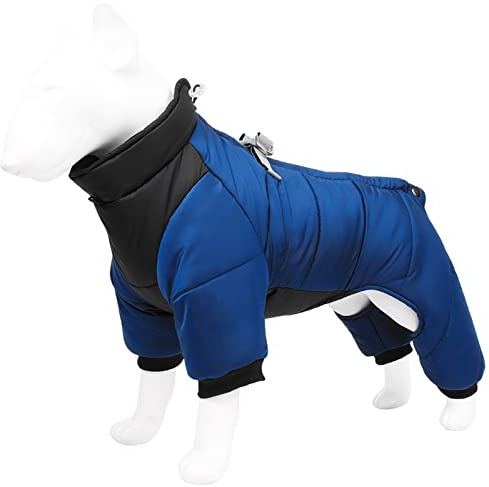 Manteau imperméable pour chien avec pattes et harnais – Veste d'hiver épaisse pour chiens de petite, moyenne et grande taille