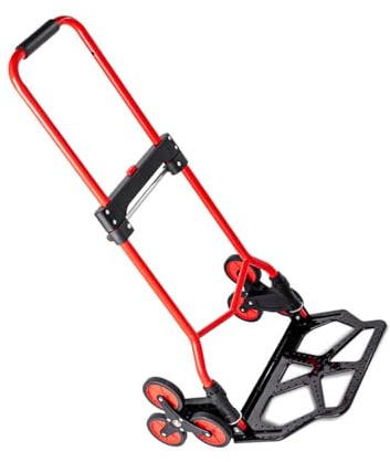 Carro de mano plegable, diseño compacto y ligero, capacidad de 80 kg para escaleras y usos múltiples