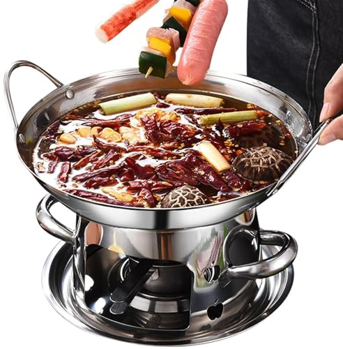 NiuLumea Estufa portátil con juego de ollas, para interiores y exteriores, cocina de camping de acero inoxidable para líquido sólido para combustible, equipo de picnic resistente al viento