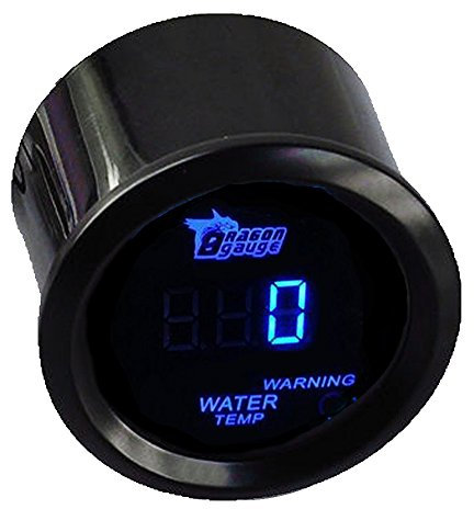 Mintice 12V Auto 2 52mm Universale Digitale LED Blu Leggero Manometro Temperatura dell'Acqua Indicatore Calibro di Auto Motore Misuratore Meter