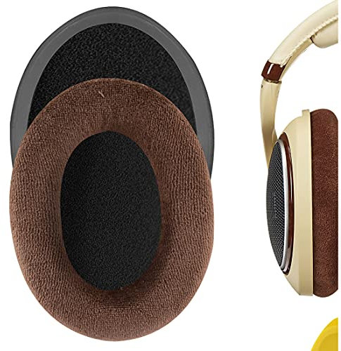 Geekria Comfort Velour Replacement Ear Pads for Sennheiser HD598, HD598SE, HD598CS, HD595, HD599, HD599 SE Headphones Ear Cushions, Repair Parts with Video Guide (Brown)