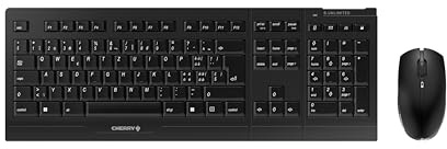 CHERRY B.UNLIMITED 3.0, Kabelloses Tastatur- und Maus-Set, Schweizer Layout (QWERTZ), 2,4 GHz Funk, Dauerhaft Abriebfeste Tasten, Wiederaufladbar, Schwarz