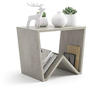 MOBILI FIVER, Emma Couchtisch, Grauer Beton, Made In Italy