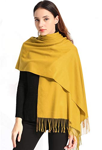 Enkelt tryck pashminasjal kvinnor vinter halsduk varm wrap bröllop män damer halsdukar 200 x 70 cm, gUL, 200x70 cm