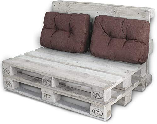LACESTONE Palettenkissen Palettenauflagen Sitzkissen Rückenlehne Kissen Palette Polster Sofa Couch (Set 2X Seitenteil, Braun)