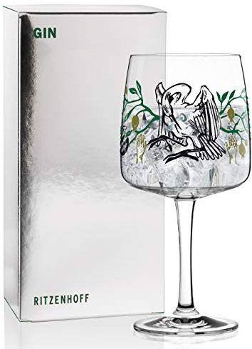 RITZENHOFF Gin Ginglas von Karin Rytter (Alchemist), aus Kristallglas, 700 ml, mit echtem Platin, Mehrfarbig, 1 Stück (1er Pack)