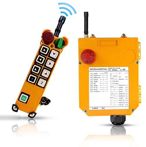 MXBAOHENG Industrieller Kran Fernbedienung mit 2 Geschwindigkeiten 24 V | F24-8D Drahtlose Kransteuerung 1 Sender & 1 Empfänger 8 Kanal Fernsteuerung 100 m störungsfrei für Brückenkran Baustelle