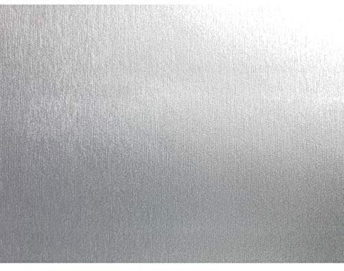 DecoMeister Lámina Adhesiva Para Muebles Nevera Efecto Aluminio Cepillado Vinilo Autoadhesivo Plata Para Cocina Puertas Pared Papel Decorativo Para Bricolaje Decoración Para Hogar Rollo 45 x 150 cm