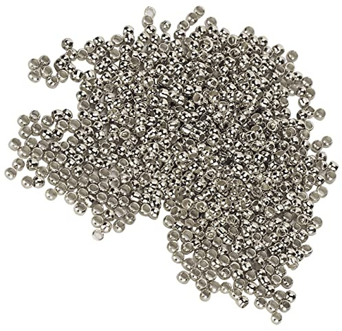 500 Stück Quetschperlen, runde Zwischenperlen, langlebig, DIY-Stopperperlen, Schmuckherstellung, Stopperperlen, exquisite Handwerkskunst für Halsketten, Armbänder, DIY(Weißes K)