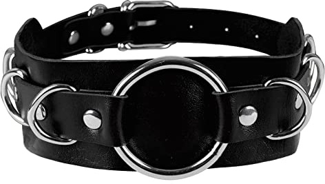 BBOHSS Damen PU Leder Punk Halsband Halskette Mode Halskette Halsband Gothic Karneval Halloween Weihnachten Accessoire (Schwarz)